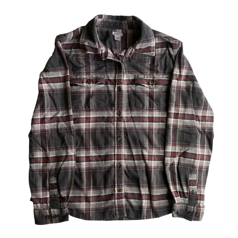 Carhartt Flannel Shirt Womens Large 12-14 Rugged Flex Classic Midweight Plaid